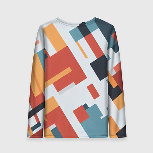 Женский лонгслив Геометрический узор - нейросеть / 3D-принт – фото 2