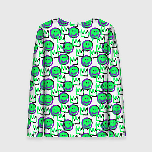 Женский лонгслив The Crowned smiley / 3D-принт – фото 2