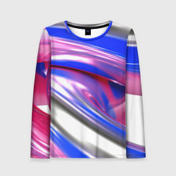 Женский лонгслив Вязкая абстракция в фиолетовых оттенках