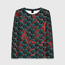 Лонгслив женский Нано шестиугольник, цвет: 3D-принт