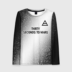 Женский лонгслив Thirty Seconds to Mars glitch на светлом фоне посе