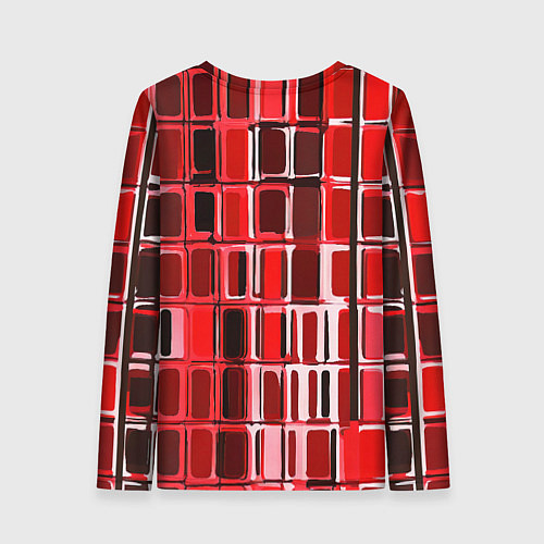 Женский лонгслив Красные прямоугольники / 3D-принт – фото 2
