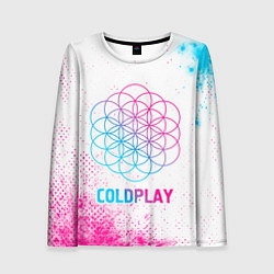 Женский лонгслив Coldplay neon gradient style