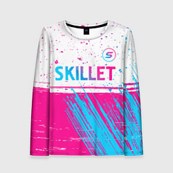 Лонгслив женский Skillet neon gradient style посередине, цвет: 3D-принт