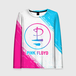 Женский лонгслив Pink Floyd neon gradient style