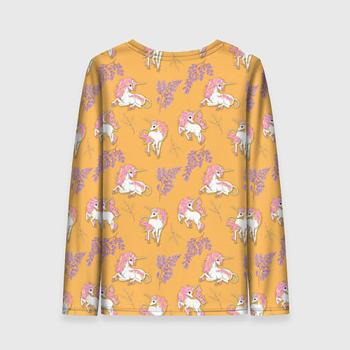 Женский лонгслив Единорог цветная грива / 3D-принт – фото 2