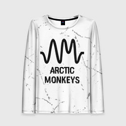 Женский лонгслив Arctic Monkeys glitch на светлом фоне