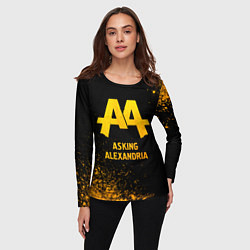 Лонгслив женский Asking Alexandria - gold gradient, цвет: 3D-принт — фото 2