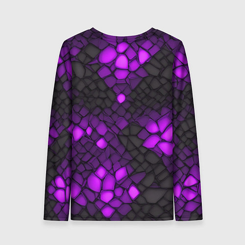 Женский лонгслив Фиолетовый трескающийся камень / 3D-принт – фото 2