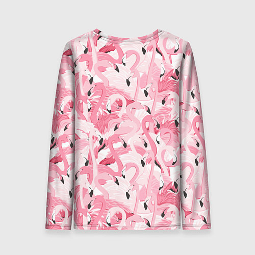 Женский лонгслив Стая розовых фламинго / 3D-принт – фото 2