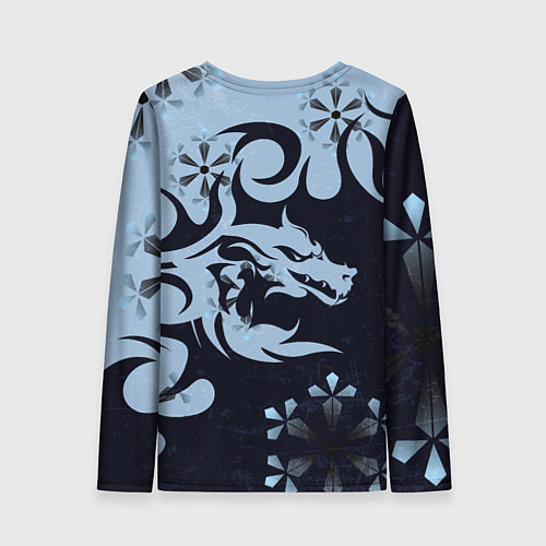 Женский лонгслив Дракон со снежинками / 3D-принт – фото 2