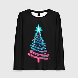 Женский лонгслив Неоновая ёлка