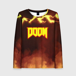 Лонгслив женский Doom storm огненное лого, цвет: 3D-принт