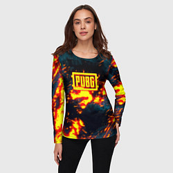 Лонгслив женский PUBG огненое лого, цвет: 3D-принт — фото 2
