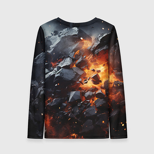 Женский лонгслив Взрыв камней и плит / 3D-принт – фото 2