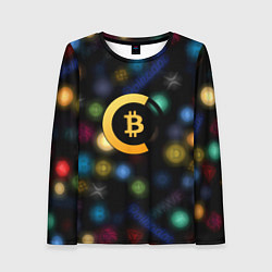 Женский лонгслив Bitcoin logo criptomoney