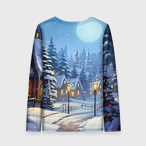 Женский лонгслив Новогодний оранжевый дракон / 3D-принт – фото 2