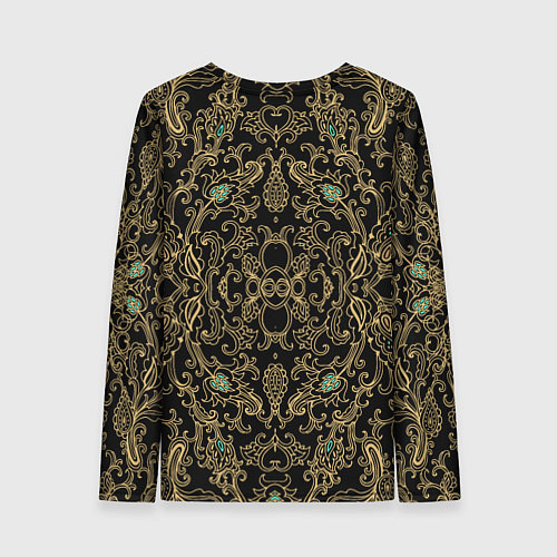 Женский лонгслив Славянский этнический орнамент с позолотой / 3D-принт – фото 2