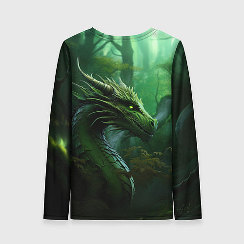 Женский лонгслив Зеленый лесной дракон 2024 / 3D-принт – фото 2