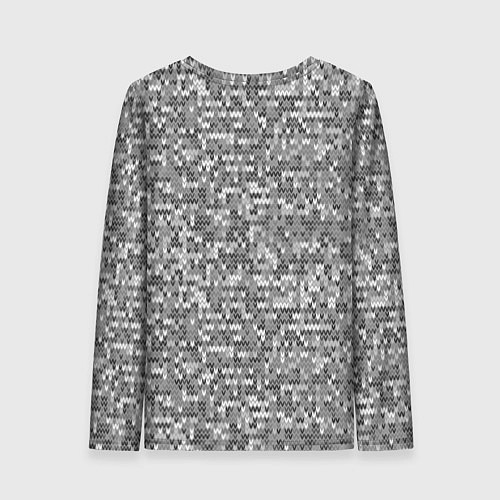 Женский лонгслив Узор серого вязанного трикотажа меланж / 3D-принт – фото 2
