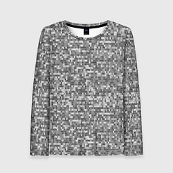 Женский лонгслив Узор серого вязанного трикотажа меланж