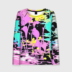 Лонгслив женский Color expressive abstraction, цвет: 3D-принт
