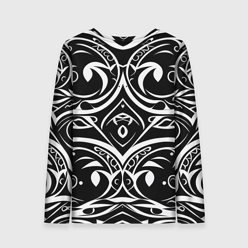 Женский лонгслив Белое на чёрном / 3D-принт – фото 2