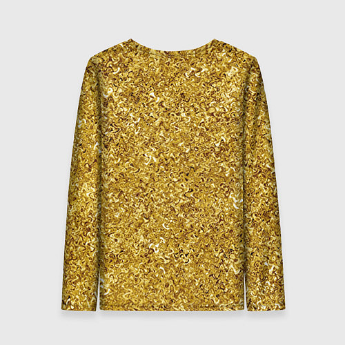 Женский лонгслив Золотой волнистый с переливами / 3D-принт – фото 2