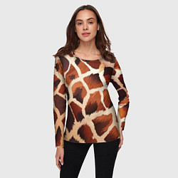 Лонгслив женский Пятнистый мех жирафа, цвет: 3D-принт — фото 2