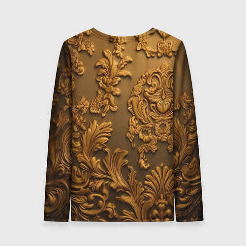 Женский лонгслив Темная лепнина золото / 3D-принт – фото 2