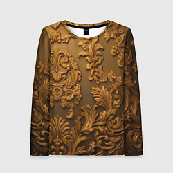 Женский лонгслив Темная лепнина золото