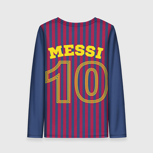 Женский лонгслив Месси - 10 номер футбольный клуб Барселона / 3D-принт – фото 2