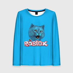 Лонгслив женский Roblox синий кот, цвет: 3D-принт