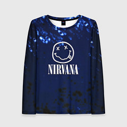 Женский лонгслив Nirvana рок краски