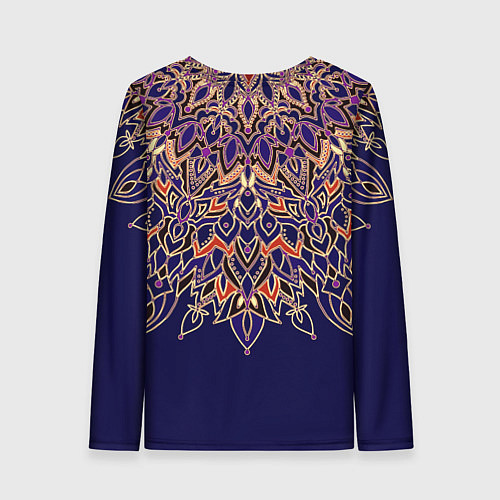 Женский лонгслив Мандала сине-оранжевый / 3D-принт – фото 2