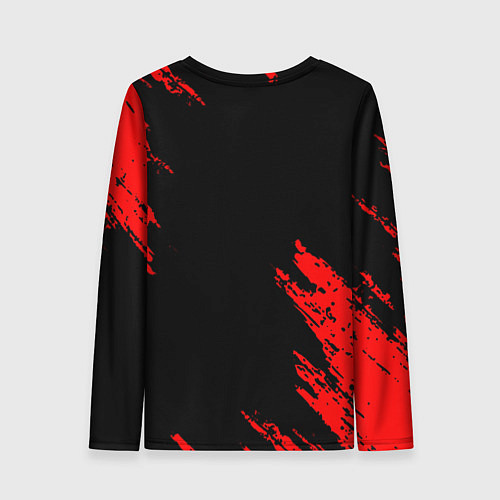 Женский лонгслив Perfectworld красные краски / 3D-принт – фото 2