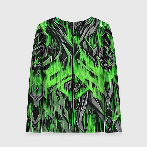 Женский лонгслив Камень и зелёный огонь / 3D-принт – фото 2
