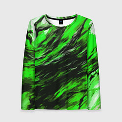 Женский лонгслив Чёрная и зелёная буря