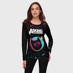 Лонгслив женский Asking Alexandria - rock star cat, цвет: 3D-принт — фото 2