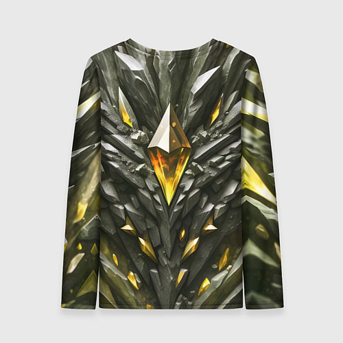 Женский лонгслив Камень и золотой кристалл / 3D-принт – фото 2