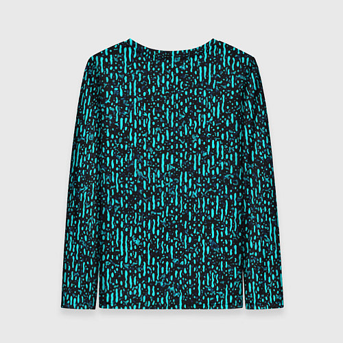 Женский лонгслив Чёрно-бирюзовый абстракция / 3D-принт – фото 2