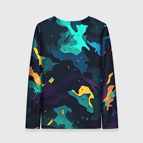 Женский лонгслив GTA 6 logo яркий неоновый камуфляжный стиль / 3D-принт – фото 2