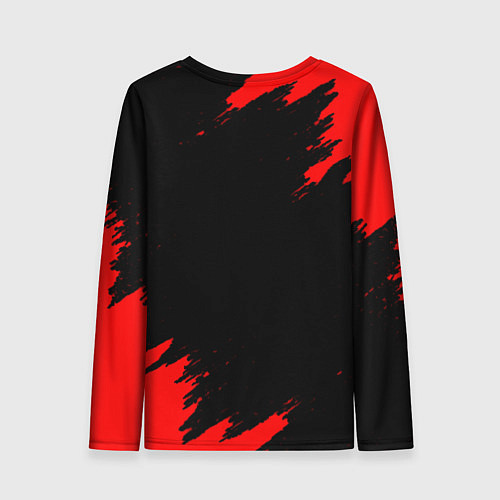 Женский лонгслив Биомутант краски красные / 3D-принт – фото 2