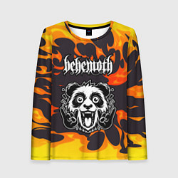 Женский лонгслив Behemoth рок панда и огонь