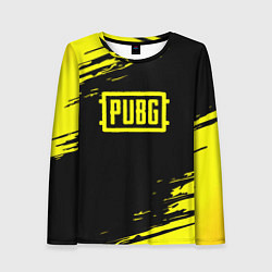 Женский лонгслив Pubg текстура краски жёлтые
