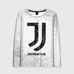 Женский лонгслив Juventus с потертостями на светлом фоне