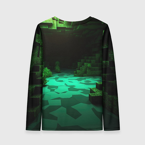 Женский лонгслив Minecraft зеленый монстр с яркими глазами / 3D-принт – фото 2