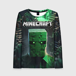 Лонгслив женский Minecraft зеленый персонаж каменные джунгли, цвет: 3D-принт