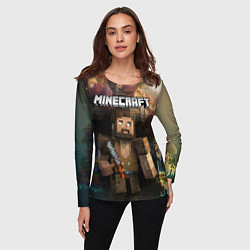 Лонгслив женский Minecraft персонаж с бородой у горы, цвет: 3D-принт — фото 2