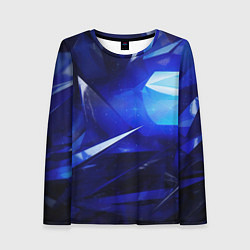 Лонгслив женский Black and blue abstract background sport style, цвет: 3D-принт